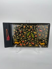 A Persian Hand Painted Polychromed Photo Album