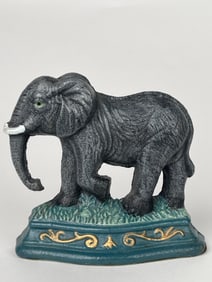 An Elephant Figure Doorstop Made of Cast Iron