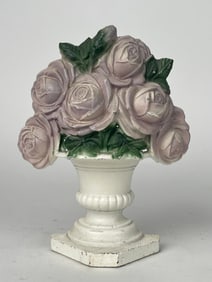 Bouquet Flower Lavender Rose Cast Iron Door Stop