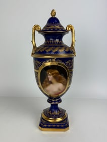 19th Century Royal Vienna Style Hand Painted Porcelain Vase