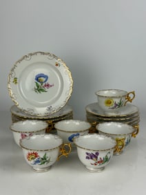 19th Century Berlin KPM Hand Painted Porcelain Tea Service.