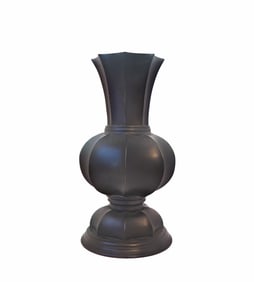 Very Unusual Meiji Period Patinated Bronze Vase