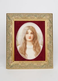 Berlin KPM Porcelain Plaque Depicting A Lady By Wagner. Germany, Circa 19th C.