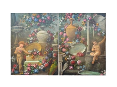 18th Century Pair Of French Oil On Canvas Paintings