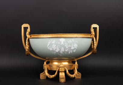 19th Century French Ormolu Mounted Pate Sur Pate Porcelain Centerpiece