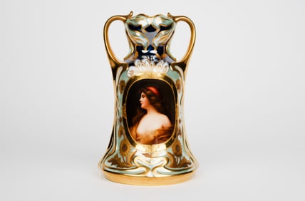 An Art Nouveau Royal Vienna Hand Painted Porcelain Vase