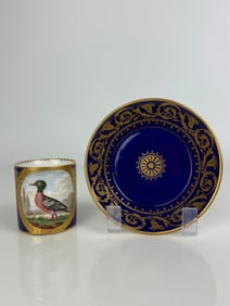 19th Century French Sevres Porcelain Hand Painted Cop & Saucer