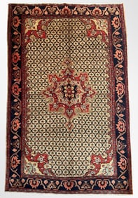 Tabriz Antique 40 Raj Fish Design Hand-Knotted Persian Rug, Made of the Best Sheep Wool and Herbal