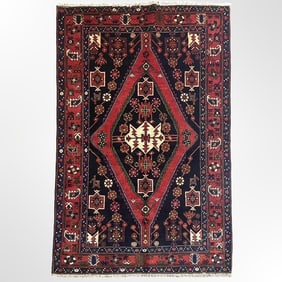Lilian Hamadan Antique over 70 Years old Hand-Knotted Persian Rug, Made of Wool and Herbal Dyed