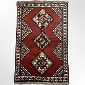 Balouch Hand-Knotted Persian Rug, Made of Wool and Herbal Dyed colour