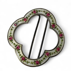An Austrian Enameled Sterling Silver Buckle