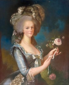 A Pastel on Canvas Painting of Marie Antonette. After Élisabeth-Louise Vigée Le Brun