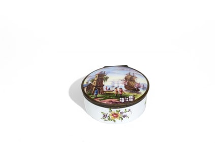 A 19th Century European Hand Painted Enamel Over Bronze Hinged Box