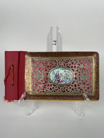 A persian Khatam Kari, Silvered Enamel Photo Album