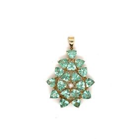 14K Yellow Gold, Diamond & Peridot Necklace