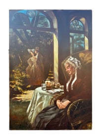 "Afternoon Tea"19th Century French Oil On Canvas Painting