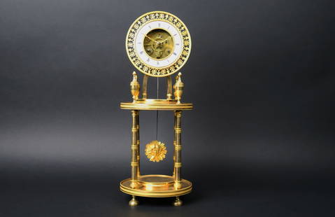 French Empire Gilt Bronze Mantel Clock. Circa 1810.: French Empire Gilt Bronze Mantel Clock Ciaca 1810. H 14-1/4"