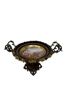 19th Century Sevres Style Mounted Gilt Bronze Centerpiece