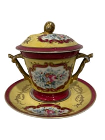 19th Century French Limoges Hand Painted Porcelain Candy Bowl