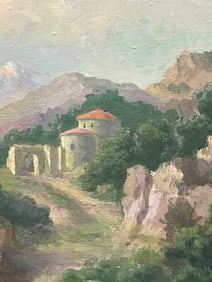 A French Oil on Board Landscape Painting