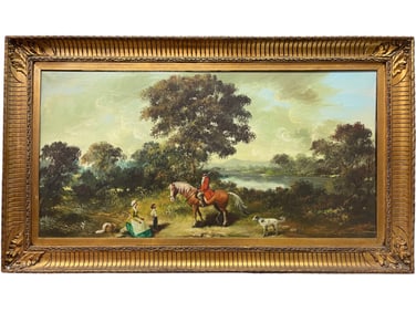 A Big Painting of a Picnic By Miguel Montaner (Spanish, 1917-2017)