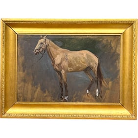 An Oil on Canvas Study of a Horse