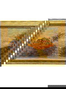 An Impressionist Oil on Board Landscape Painting, France Circa 1990s: An Impressionist Oil on Board Landscape Painting, France Circa 1990s.