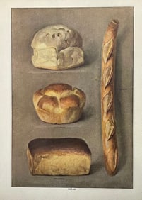 A Vintage Print of a Variety of Breads