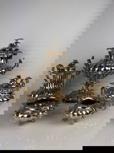 19th Century Silver Plated Tea Set: 19th Century Silver Plated Tea Set. 16&rdquo; x 11&rdquo;