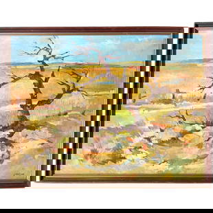 An Oil on Canvas Landscape Painting By J. Jacobson: An Oil on Canvas Landscape Painting By J. Jacobson.