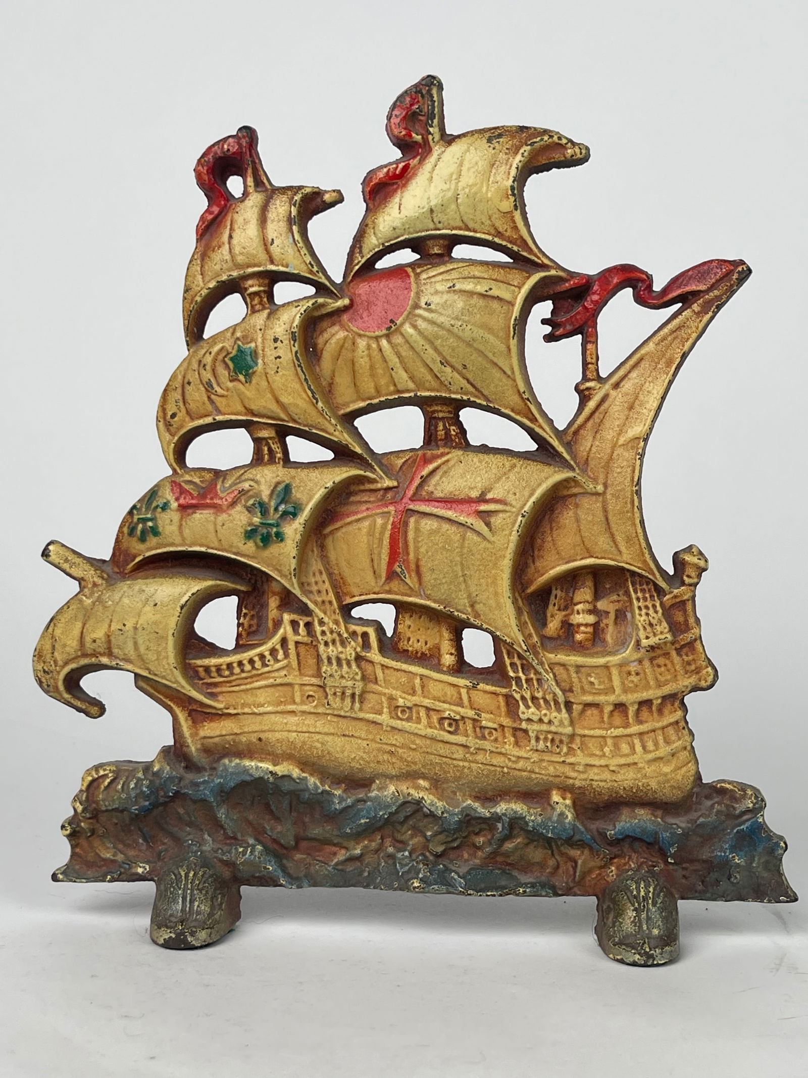 Sailing Ship Cast Iron door Stop: Sailing Ship Cast Iron door Stop. H: 11” W: 9-5/8”