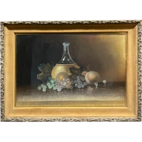 French Pastel on Paper Still Life Painting Circa 19th Century