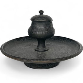 19th Century French F. Barbedienne Patinated Bronze Persian Pattern Inkwell