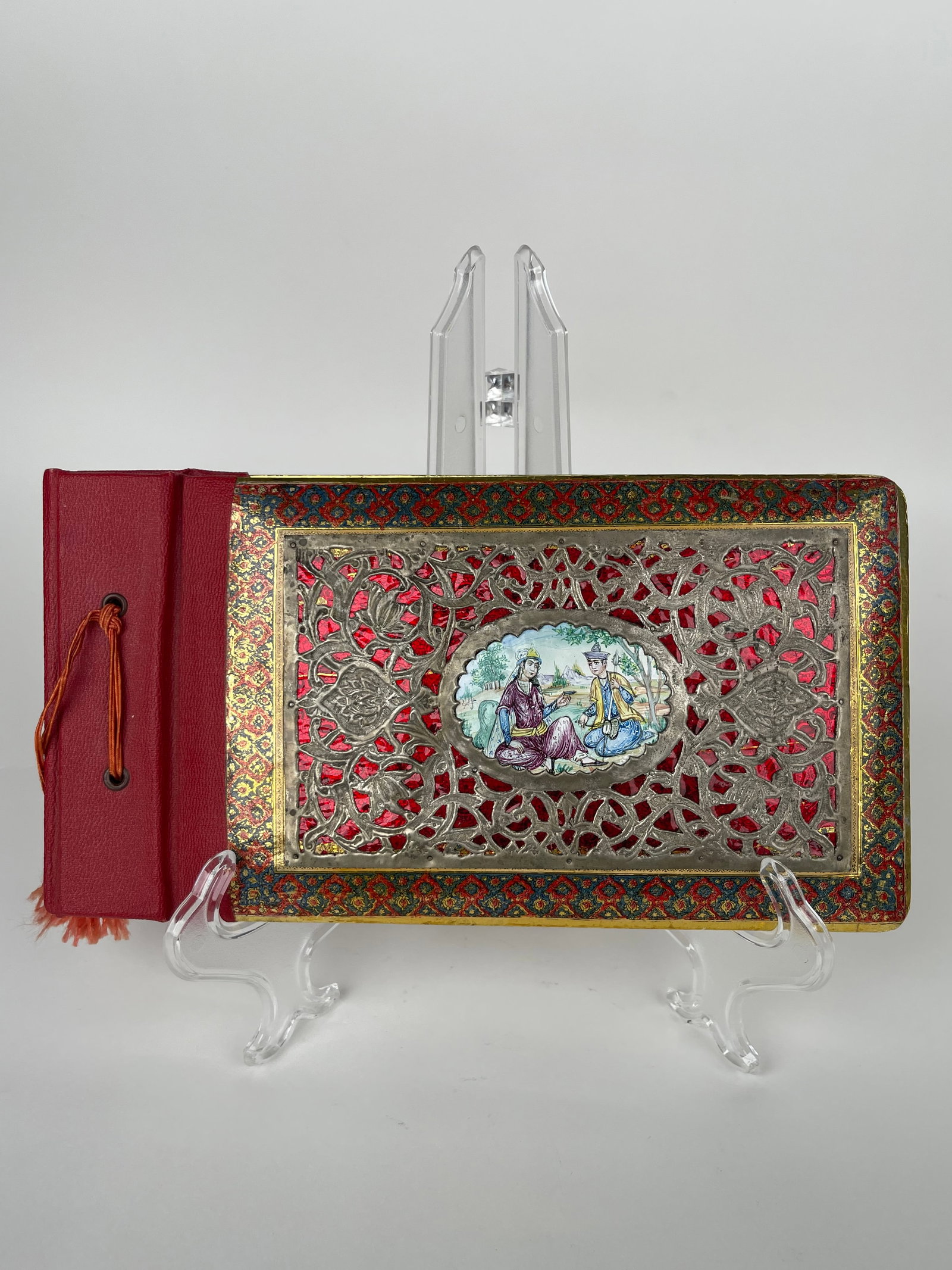 A persian Khatam Kari, Silvered Enamel Photo Album (1 of 9)