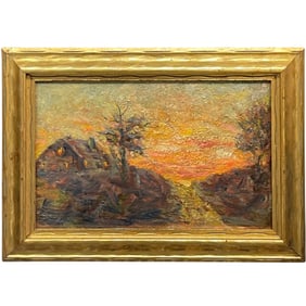 An Impressionist Oil on Board Landscape Painting, France Circa 1990s