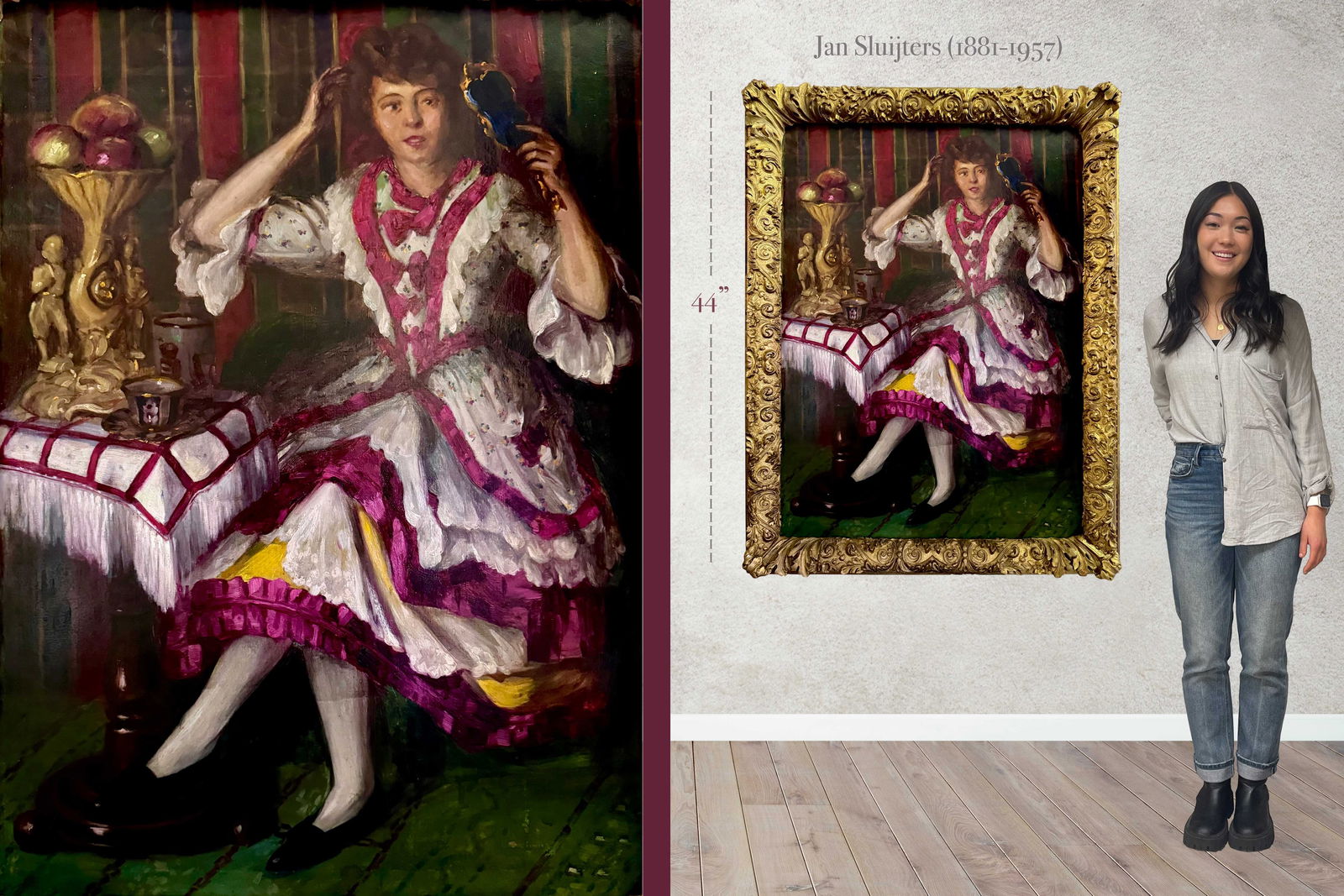 Jan Sluijters (1881-1957): Jan Sluijters (1881-1957). Oil on canvas set in an ornate frame. 44"X33"