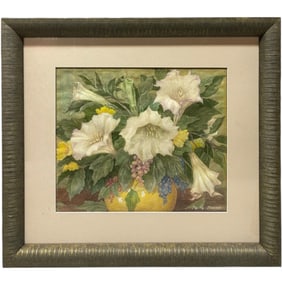 A Watercolor Still Life Bouquet Painting on Paper By Bailey Brownie