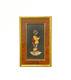 19th Century Italian Pietra Dura Plaque, Framed