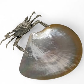 A Silver Plated Bronze Sculpture of a Crab, In the manner of Buccelati