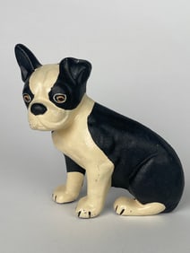 A Black & White French Bulldog Cast Iron Doorstop