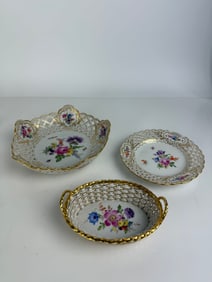 19th Century Meissen Hand Painted Dishes