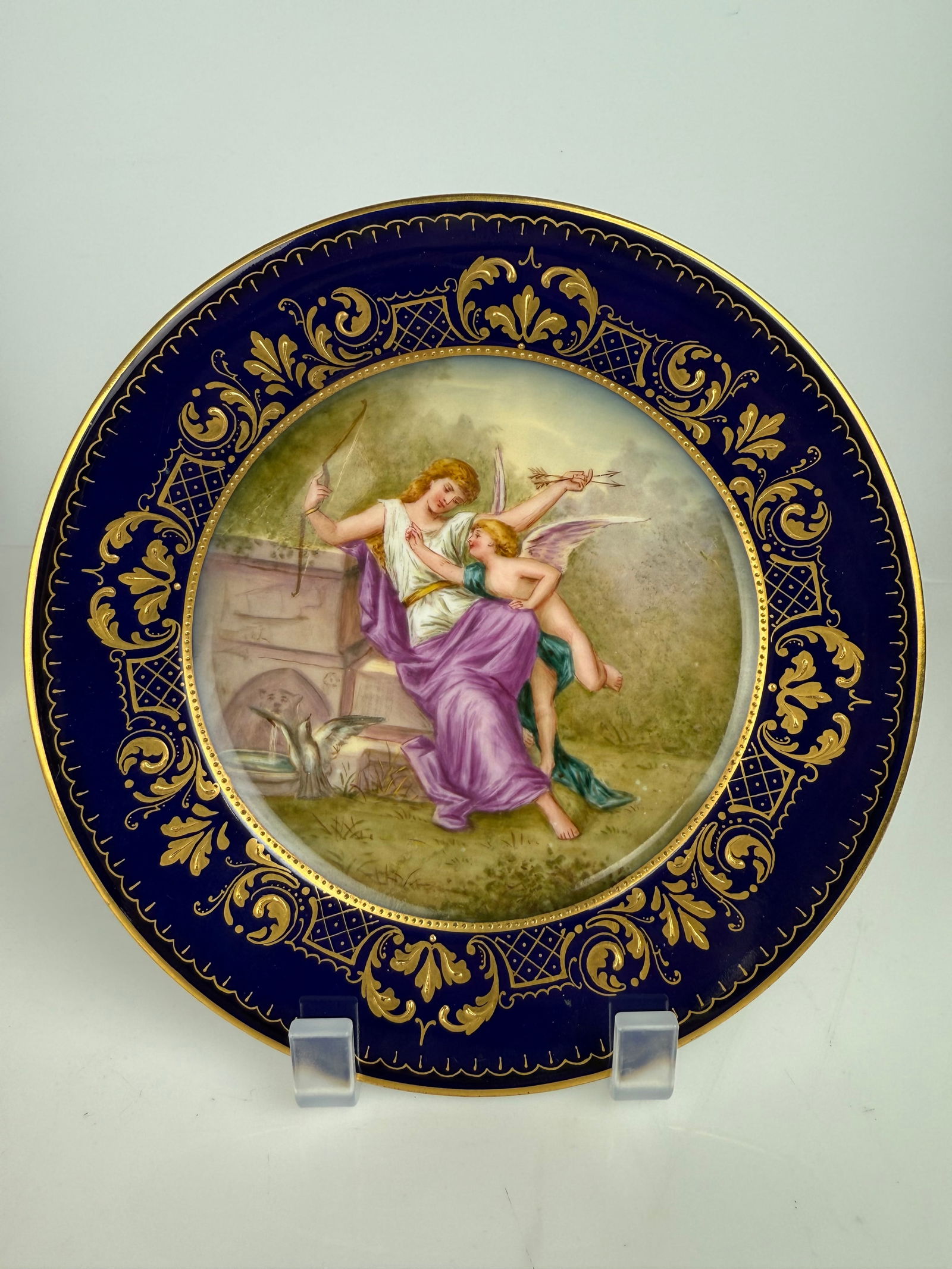 Lot of 4 19th Century Royal Vienna Hand Painted Decorative Plates (1 of 9)