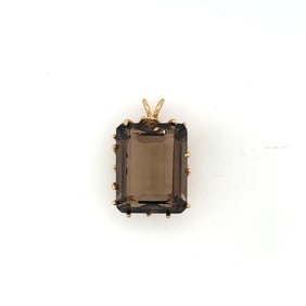 14K Yellow Gold & Smoky Quartz Pendant