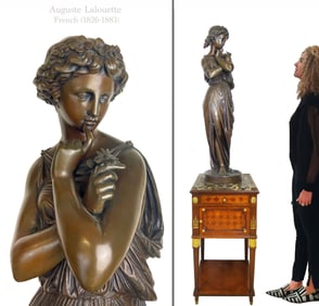 A French Bronze Figure Of A Maiden By Lalouette
