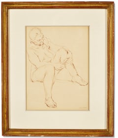 Female Nude Sketching, A PAUL CADMUS Ink On Paper