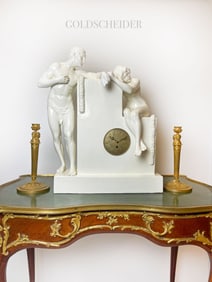 Very Large Art Nouveau Goldscheider Figural Clock