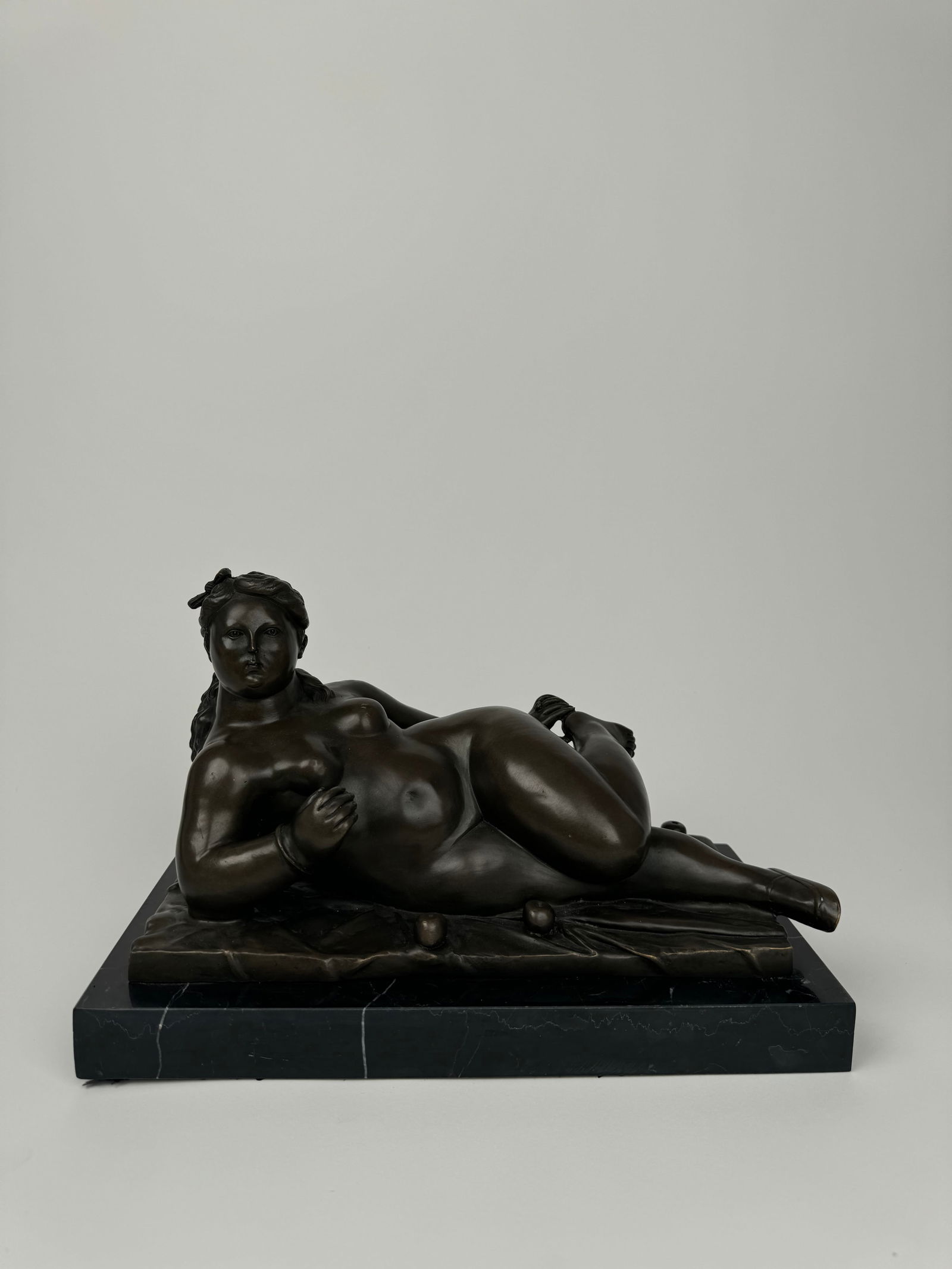 Fernando Botero, Patinated Bronze Sculpture Of A Reclining Nude (1 of 9)