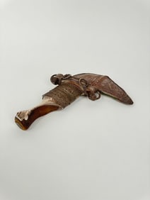 19th Century Arabian Hand Made Mesh Silver Dagger