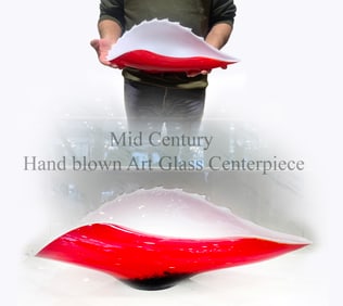 Mid Century Hand blown Art Glass Centerpiece