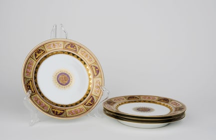 Set of Four 19th Royal Vienna  Hand Painted Porcelain Plates
